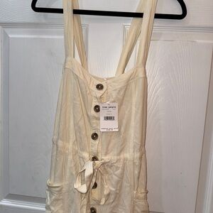 Free People Cream Button-Down Dress
